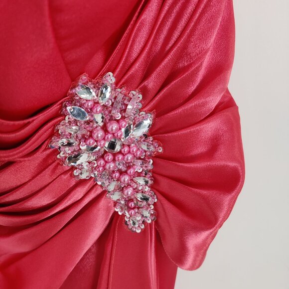 Modern Mais Women's Satin Evening Dress Sz 12 Graduation Wedding Party Cocktail - Picture 4 of 16